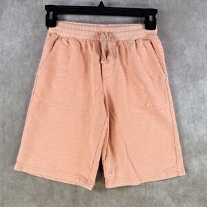 Carters Boys Drawstring Pull On Shorts Peach Orange Youth Size 8 Pockets Cotton